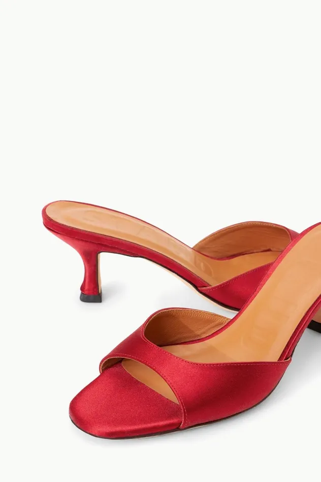 Women Heels STAUD STAUD BRIGITTE MULE RUBY SATIN Women Heels STAUD STAUD BRIGITTE MULE RUBY SATIN