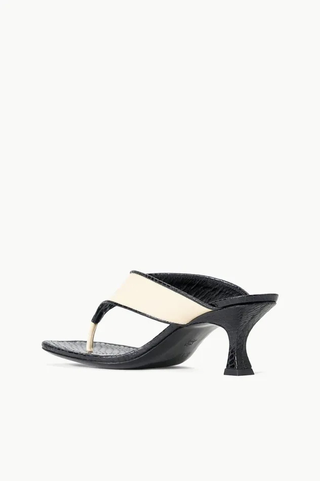 Women Heels STAUD STAUD NATALIA THONG SANDAL CREAM BLACK Women Heels STAUD STAUD NATALIA THONG SANDAL CREAM BLACK