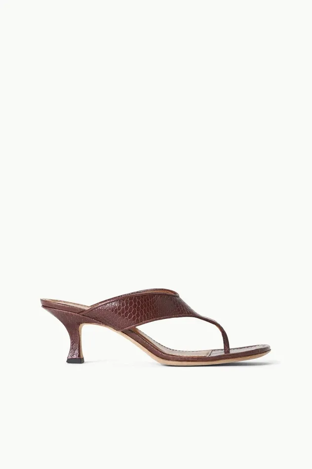 Women Heels STAUD STAUD NATALIA THONG SANDAL MAHOGANY