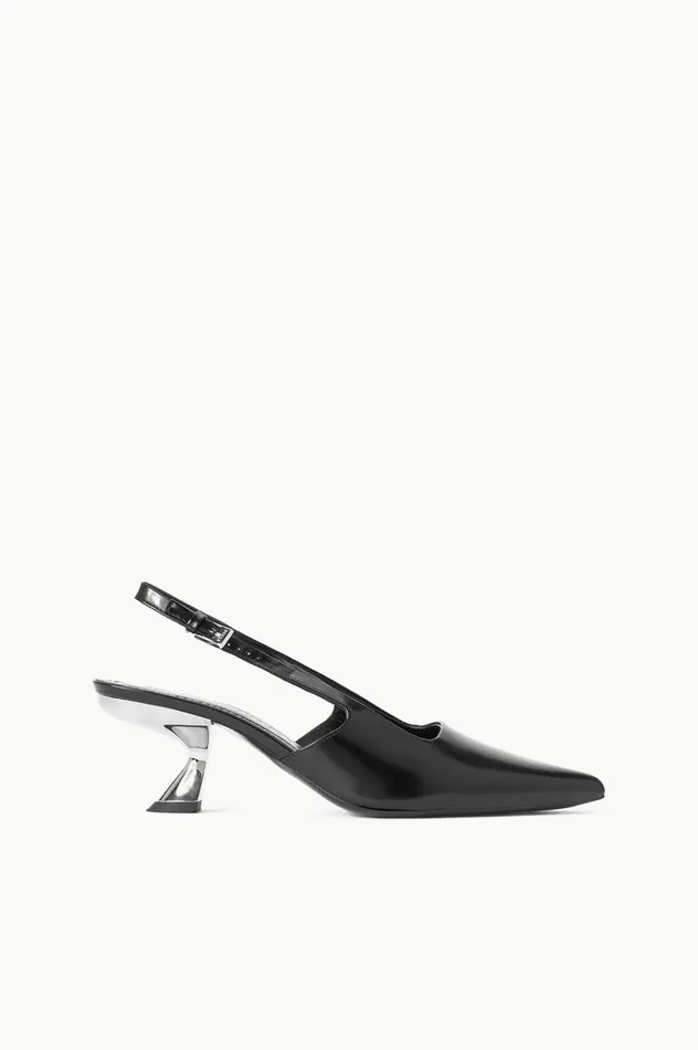 Women Heels STAUD STAUD NEVE SLINGBACK KITTEN HEEL BLACK METALS