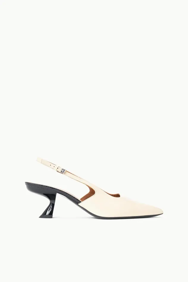 Women Heels STAUD STAUD NEVE SLINGBACK KITTEN HEEL CREAM BLACK