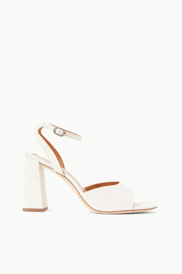 Women Heels STAUD STAUD SOLANGE HEEL WHITE GROSGRAIN