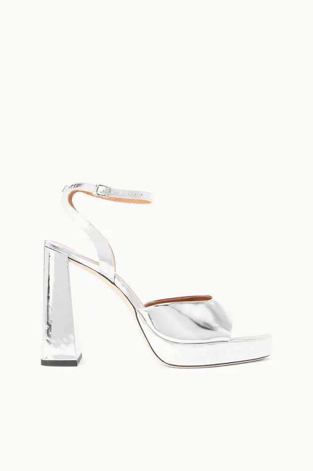 Women Heels STAUD STAUD SOLANGE PLATFORM CHROME