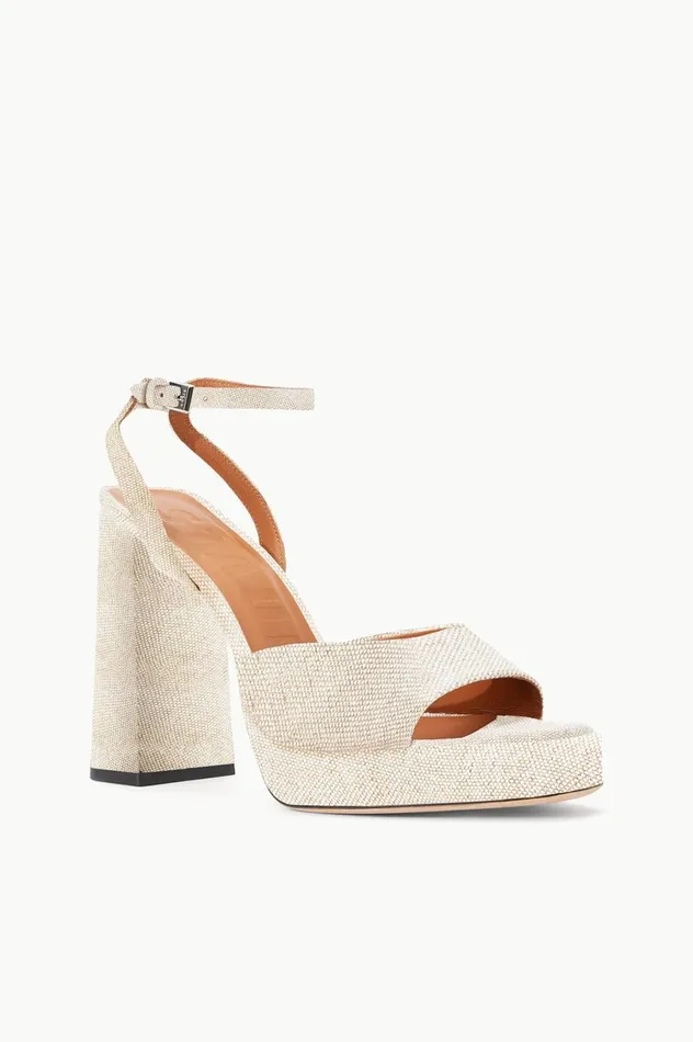 Women Heels STAUD STAUD SOLANGE PLATFORM NATURAL LINEN Women Heels STAUD STAUD SOLANGE PLATFORM NATURAL LINEN