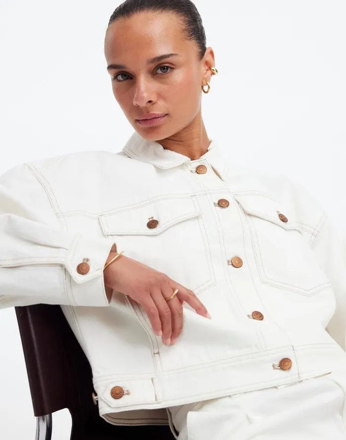 Women Jackets Madewell ButtonFront Denim Jacket