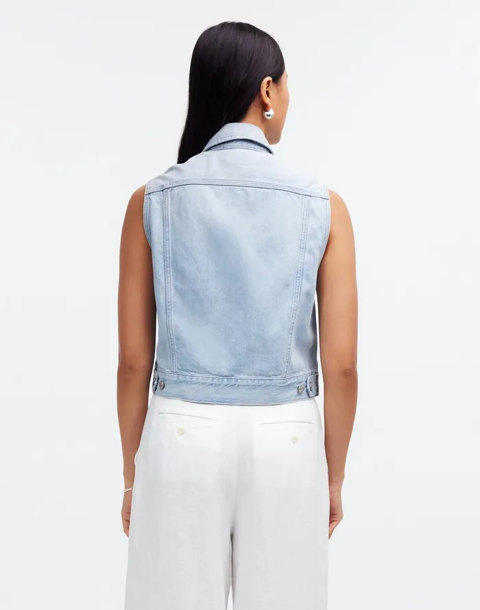 Women Jackets Madewell Denim Oversized Boxy Vest In Fitzgerald Wash