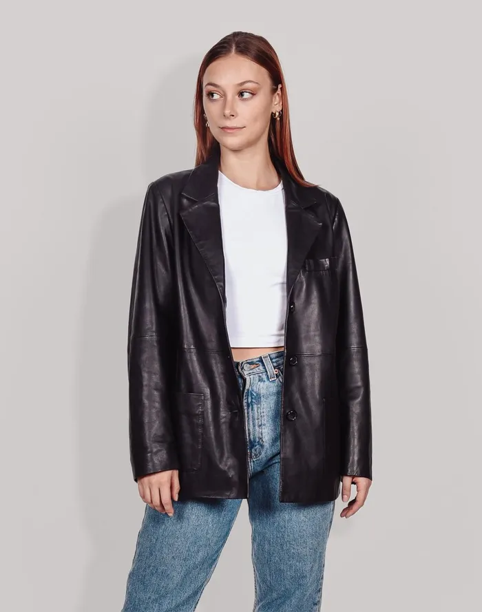 Women Jackets Madewell HYER GOODS Deadstock Leather Blazer