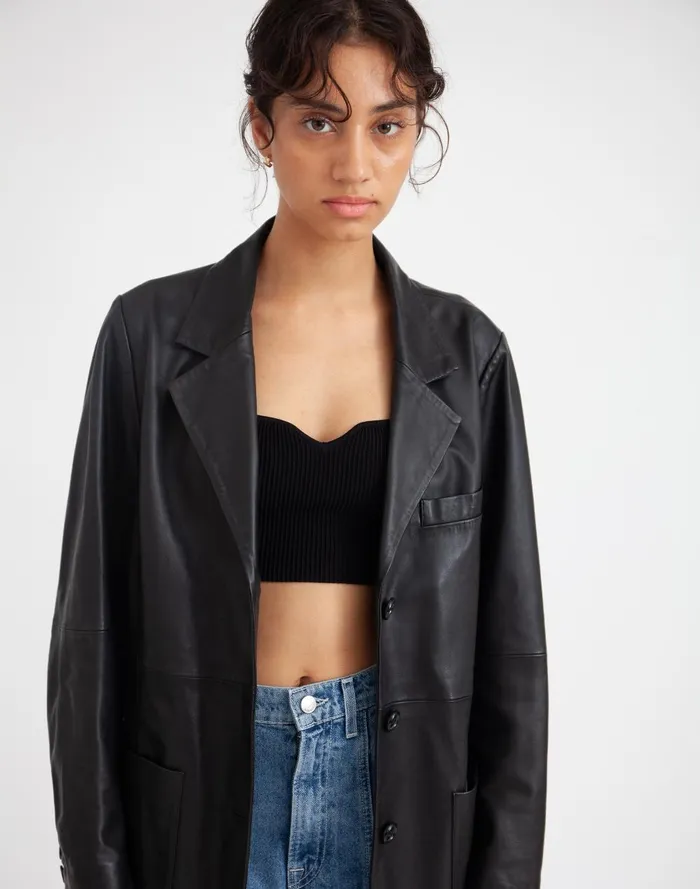 Women Jackets Madewell HYER GOODS Deadstock Leather Blazer