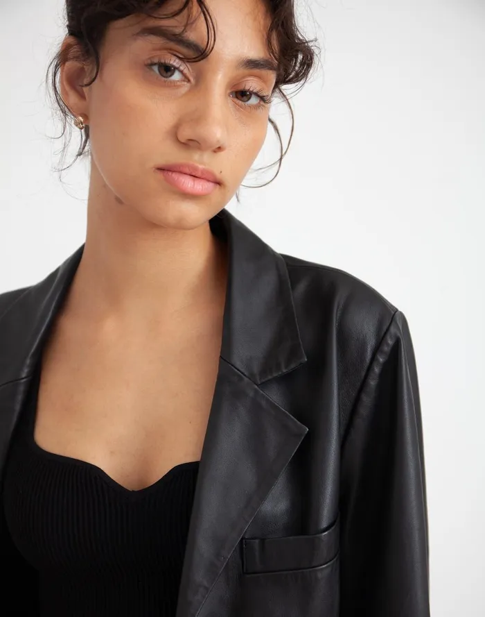 Women Jackets Madewell HYER GOODS Deadstock Leather Blazer
