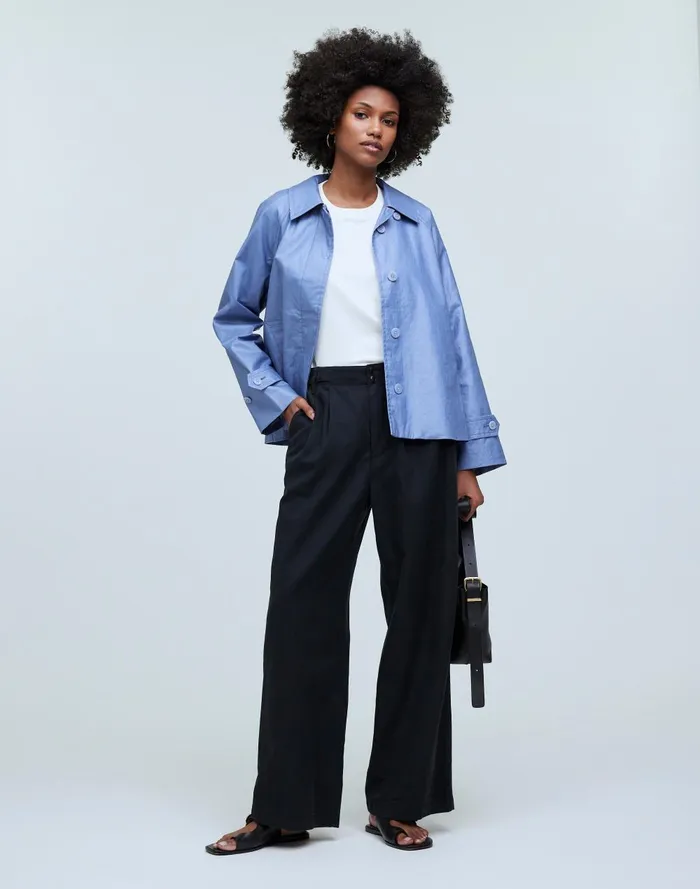Women Jackets Madewell Laminated Short Trench Coat