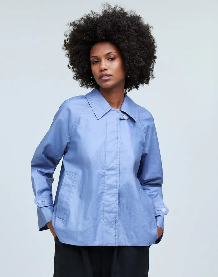 Women Jackets Madewell Laminated Short Trench Coat