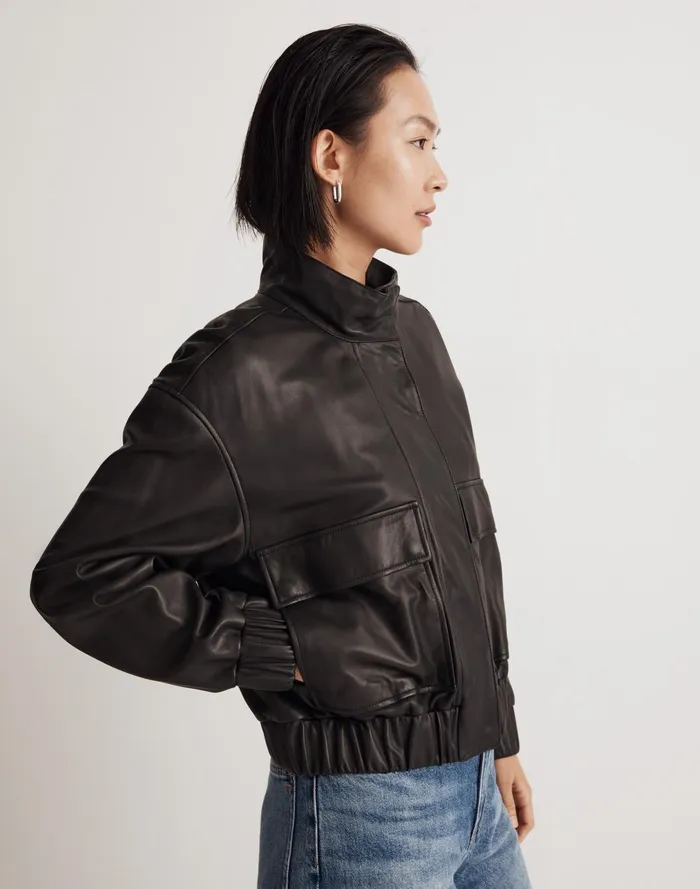 Women Jackets Madewell Leather Bomber Jacket