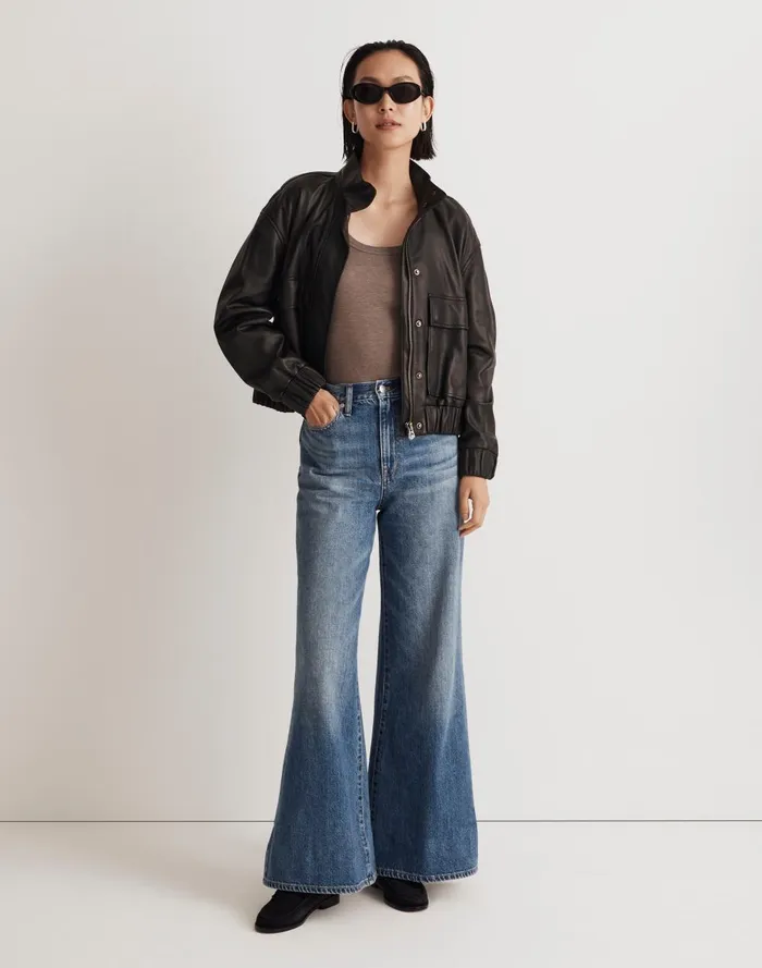 Women Jackets Madewell Leather Bomber Jacket