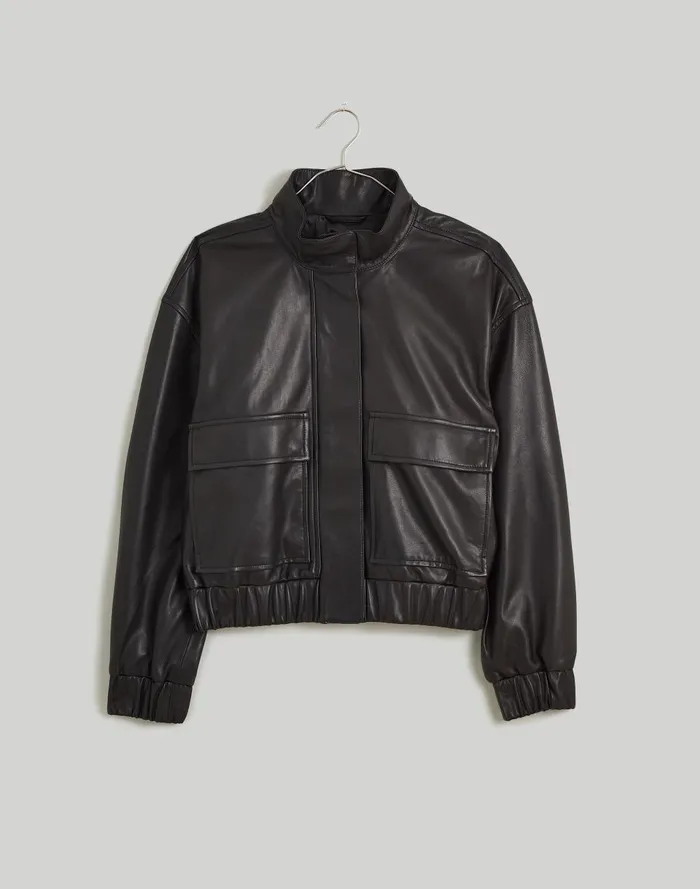 Women Jackets Madewell Leather Bomber Jacket