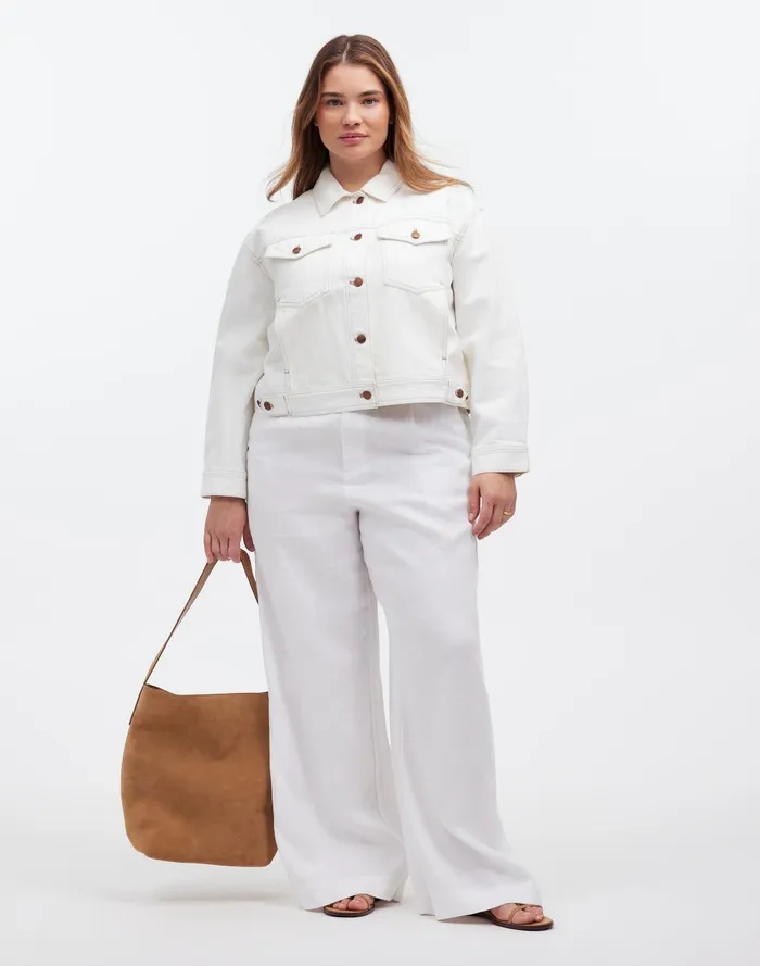 Women Jackets Madewell Plus ButtonFront Denim Jacket In Tile White