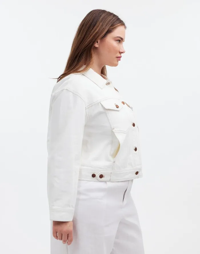 Women Jackets Madewell Plus ButtonFront Denim Jacket In Tile White