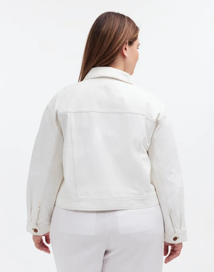 Women Jackets Madewell Plus ButtonFront Denim Jacket In Tile White