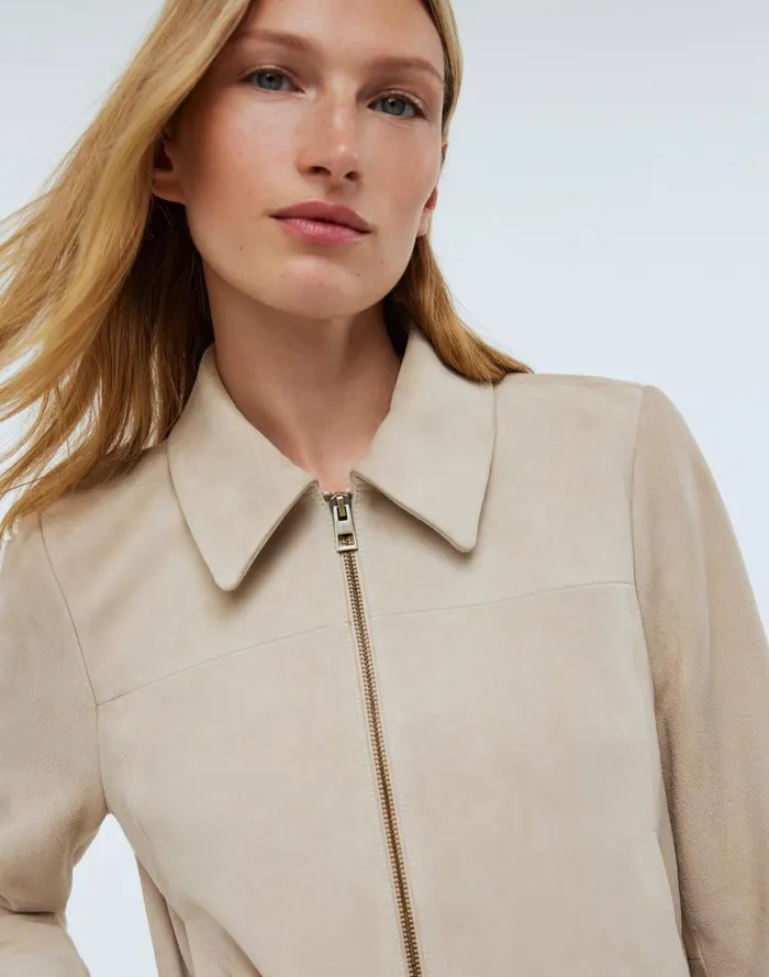Women Jackets Madewell Shrunken ZipFront Jacket In Suede