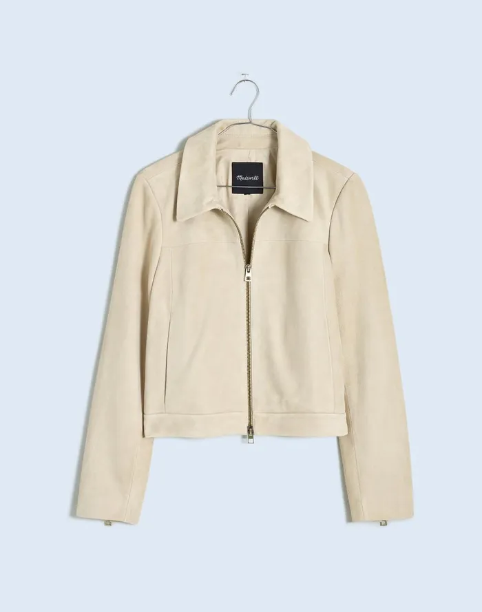 Women Jackets Madewell Shrunken ZipFront Jacket In Suede