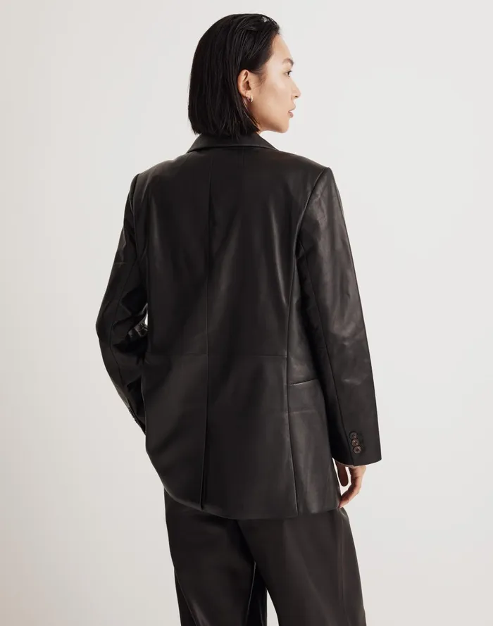 Women Jackets Madewell The Bedford Oversized Blazer In Leather