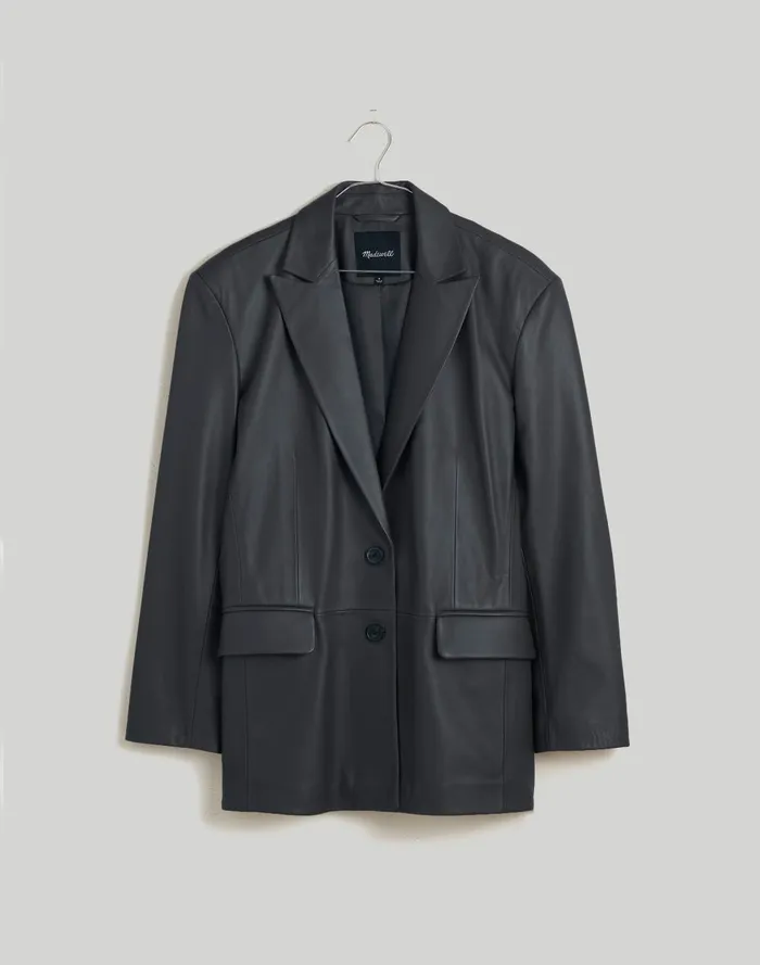 Women Jackets Madewell The Bedford Oversized Blazer In Leather