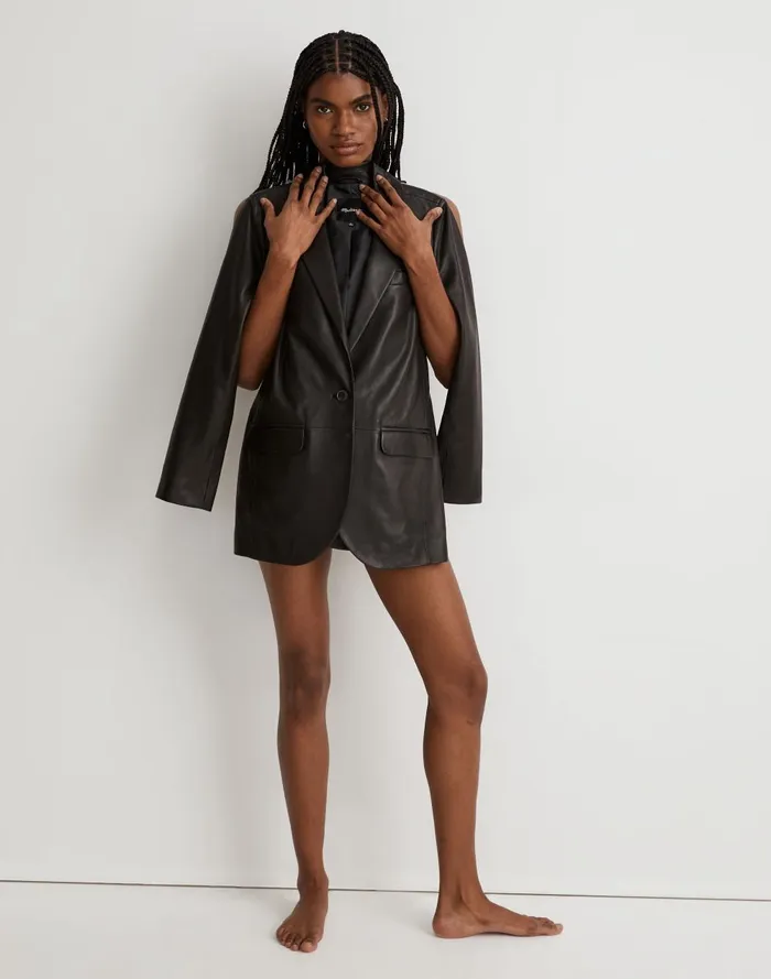 Women Jackets Madewell The Larsen Blazer In Leather