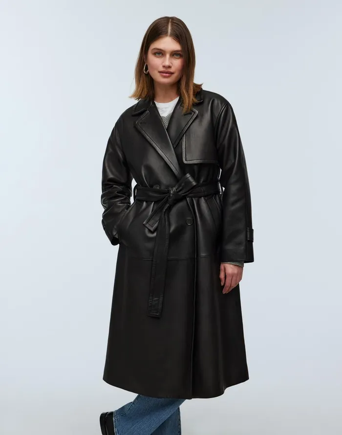 Women Jackets Madewell The Signature Trench Coat In Leather