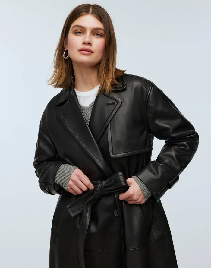 Women Jackets Madewell The Signature Trench Coat In Leather