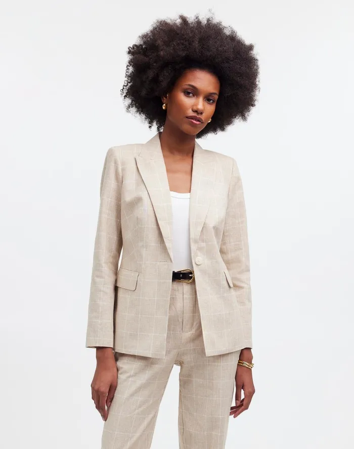 Women Jackets Madewell The Slim Blazer In Plaid