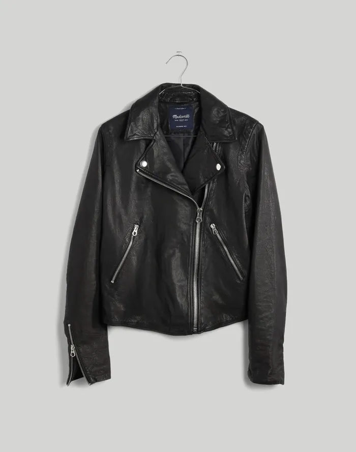 Women Jackets Madewell The Washed Leather Motorcycle Jacket
