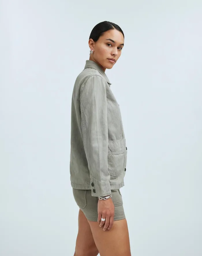 Women Jackets Madewell X MN Dye Studio Denim Chore Coat