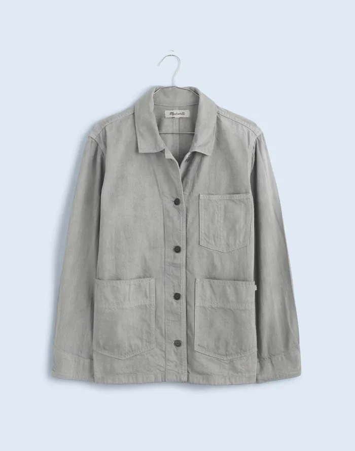 Women Jackets Madewell X MN Dye Studio Denim Chore Coat