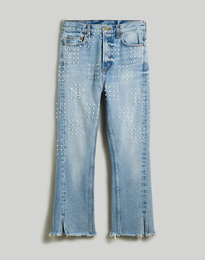 Women Jeans Madewell B Sides Embroidered Stowe Jeans