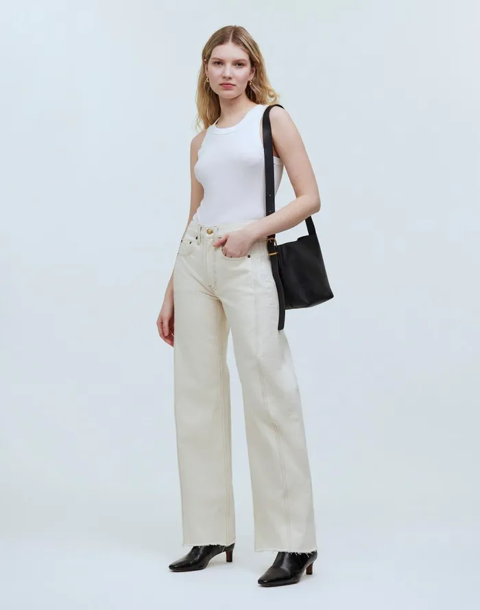Women Jeans Madewell B Sides Relaxed Lasso Cuffed Jeans