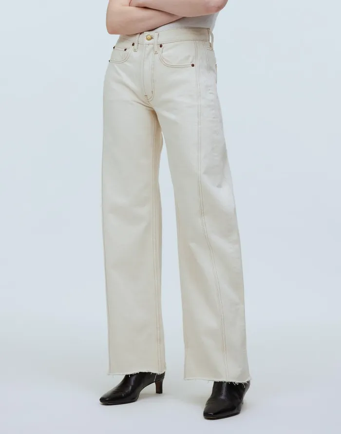 Women Jeans Madewell B Sides Relaxed Lasso Cuffed Jeans