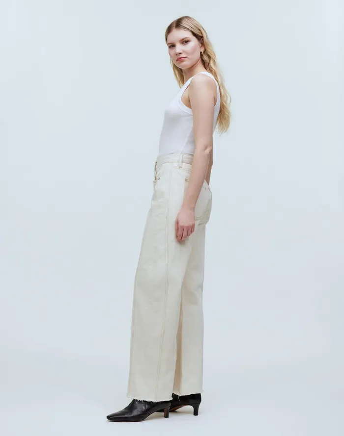 Women Jeans Madewell B Sides Relaxed Lasso Cuffed Jeans