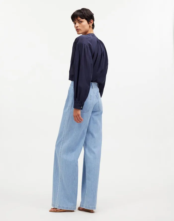 Women Jeans Madewell Baggy Straight Jeans In Bellridge Wash Patch Pocket Edition