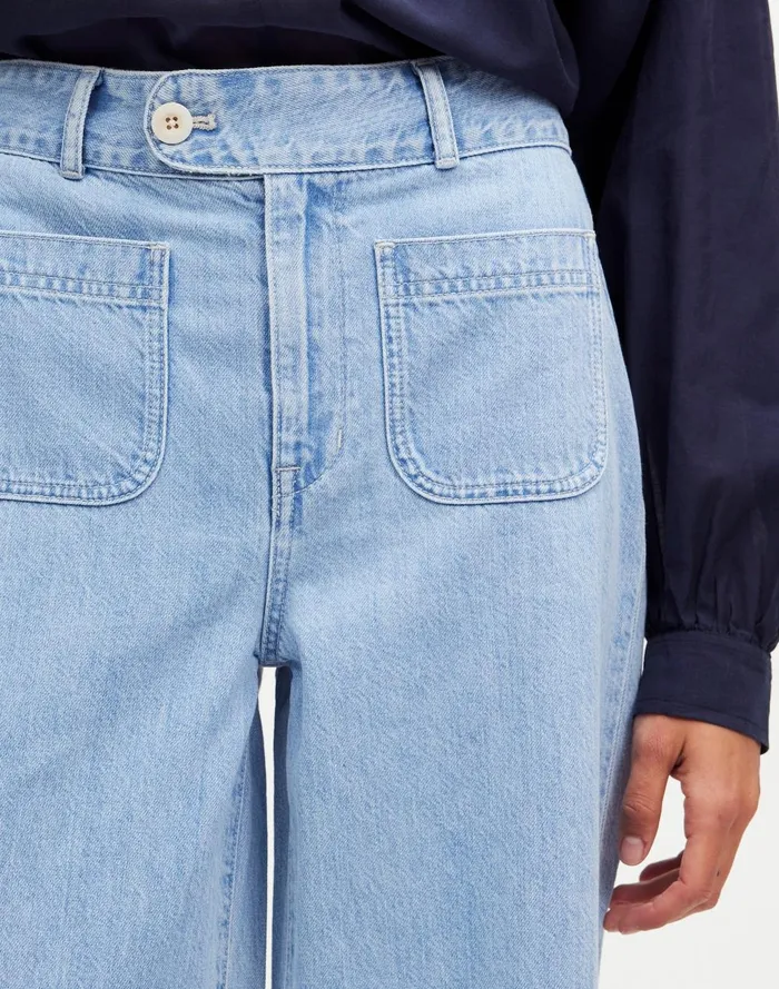 Women Jeans Madewell Baggy Straight Jeans In Bellridge Wash Patch Pocket Edition