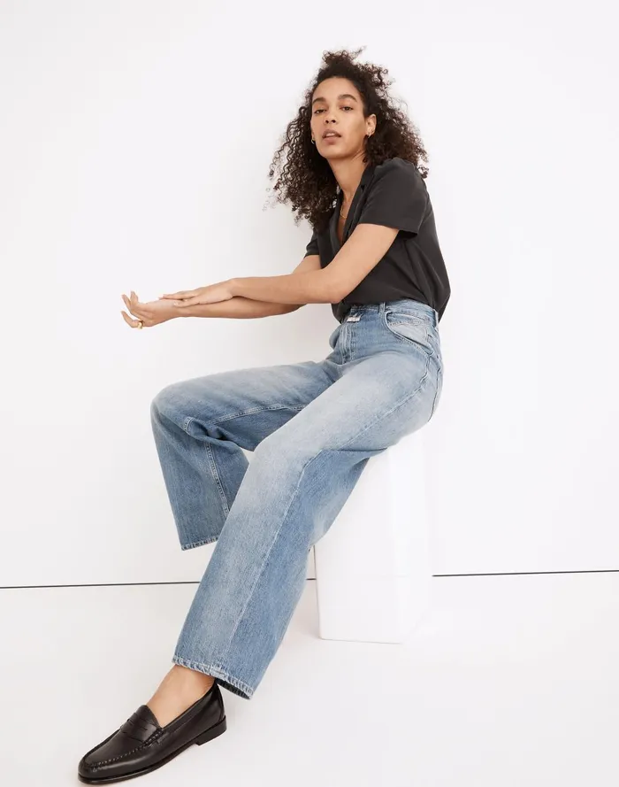 Women Jeans Madewell Closed Edison Jeans In Mid Blue Vintage Wash