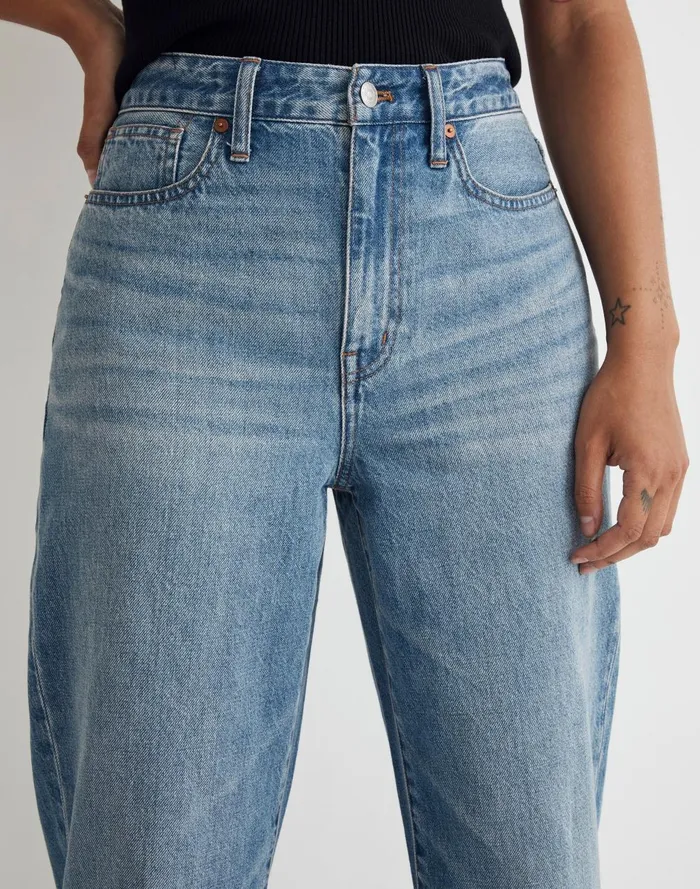 Women Jeans Madewell Curvy Baggy Straight Jeans In Letica Wash