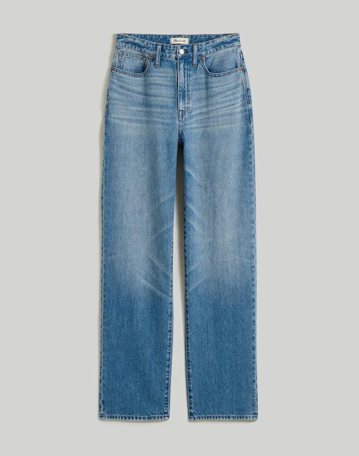 Women Jeans Madewell Curvy Baggy Straight Jeans In Letica Wash