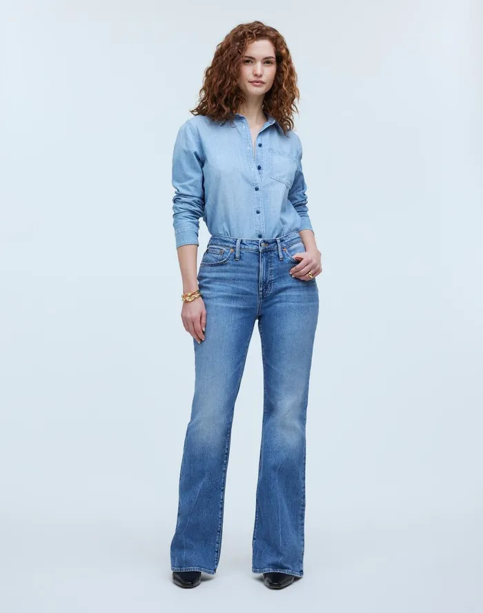 Women Jeans Madewell Curvy Flea Market Flare Jeans In Amaretto Wash