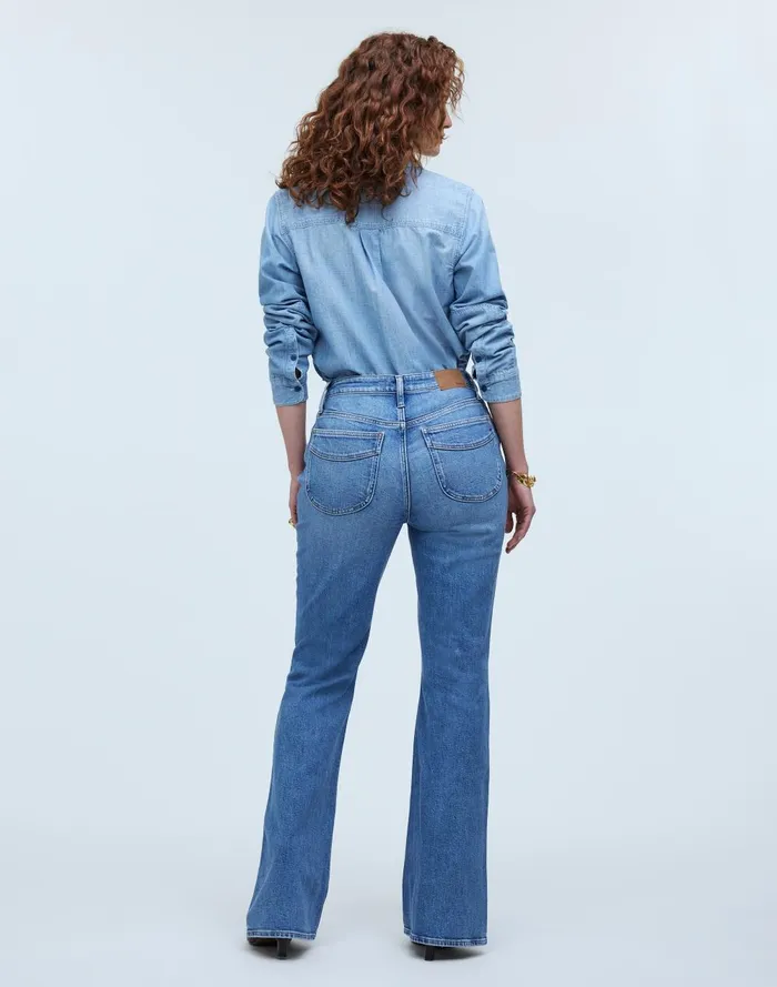 Women Jeans Madewell Curvy Flea Market Flare Jeans In Amaretto Wash