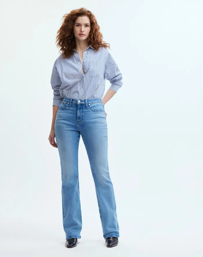 Women Jeans Madewell Curvy Kick Out FullLength Jeans In Merrigan Wash