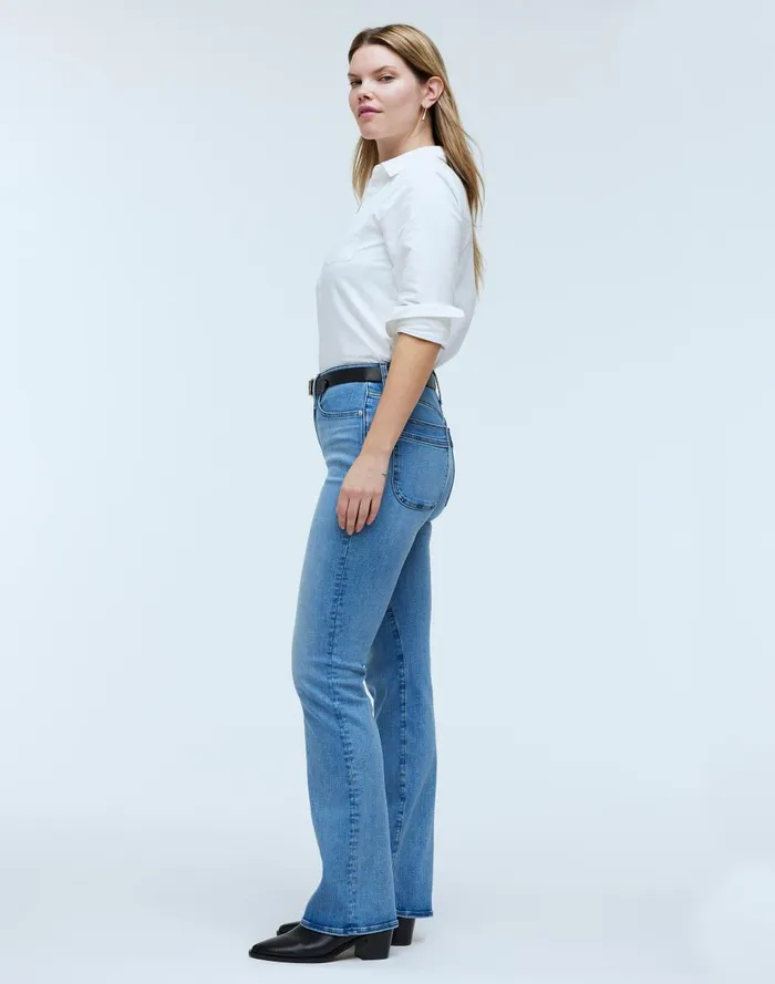 Women Jeans Madewell Curvy Kick Out FullLength Jeans In Merrigan Wash