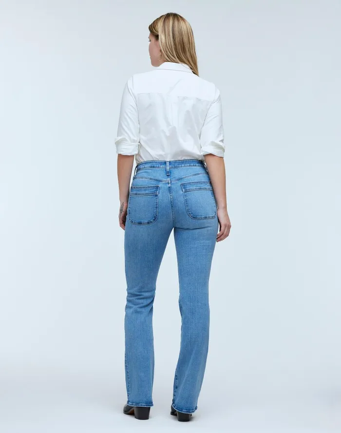 Women Jeans Madewell Curvy Kick Out FullLength Jeans In Merrigan Wash