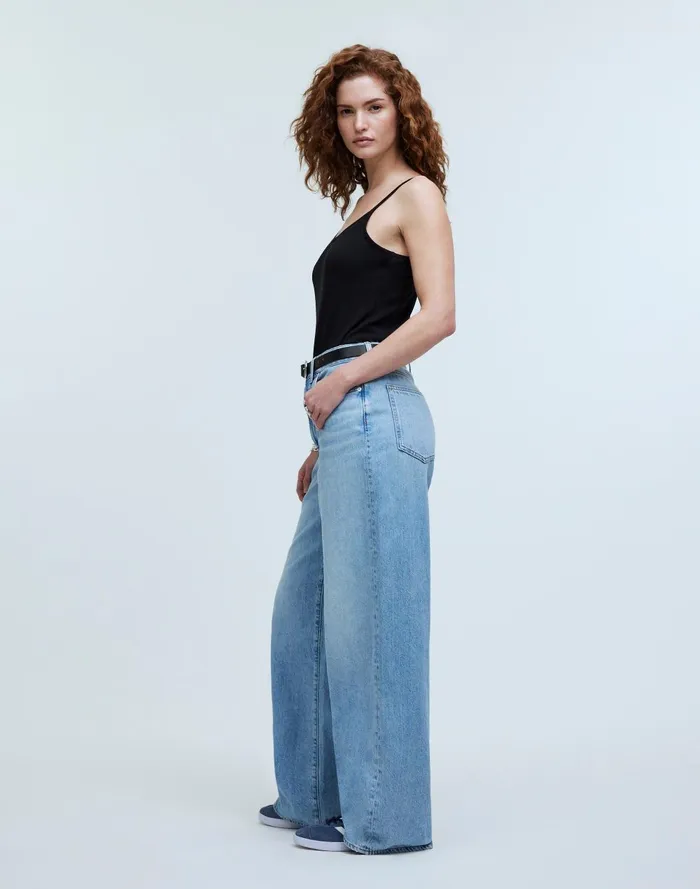 Women Jeans Madewell Curvy SuperwideLeg Jeans In Ahern Wash Airy Denim Edition