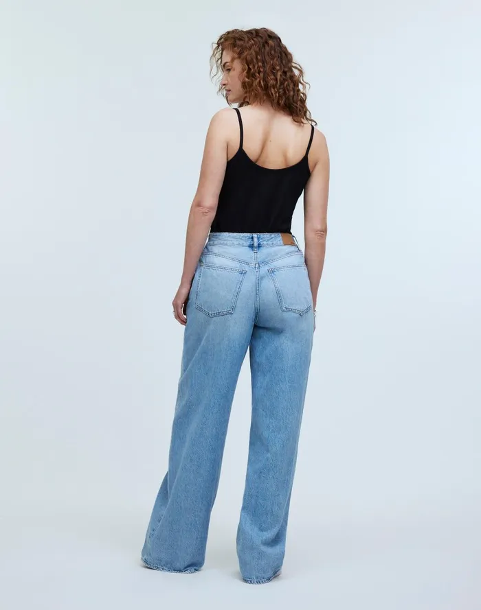 Women Jeans Madewell Curvy SuperwideLeg Jeans In Ahern Wash Airy Denim Edition