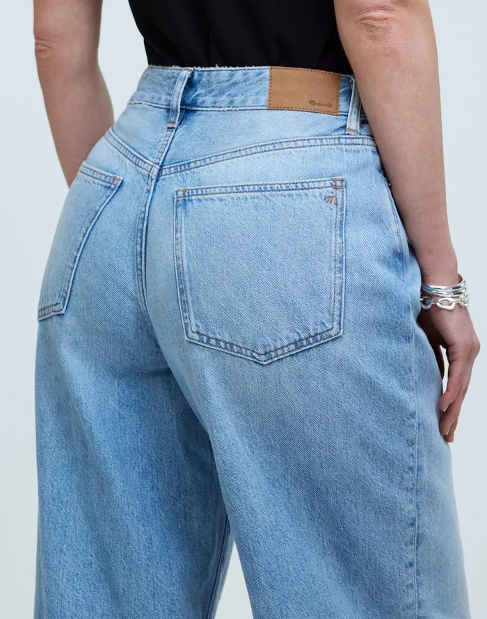 Women Jeans Madewell Curvy SuperwideLeg Jeans In Ahern Wash Airy Denim Edition