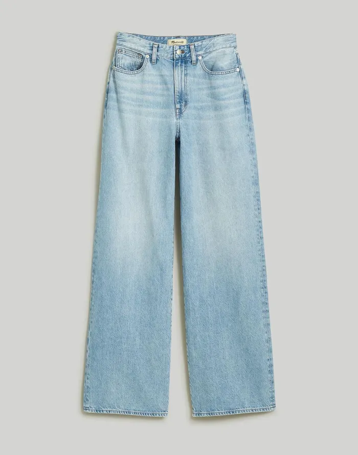 Women Jeans Madewell Curvy SuperwideLeg Jeans In Ahern Wash Airy Denim Edition